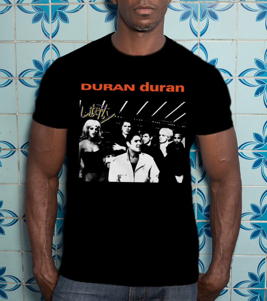 Duran Duran Liberty Album Cover Black And White Group T-Shirt