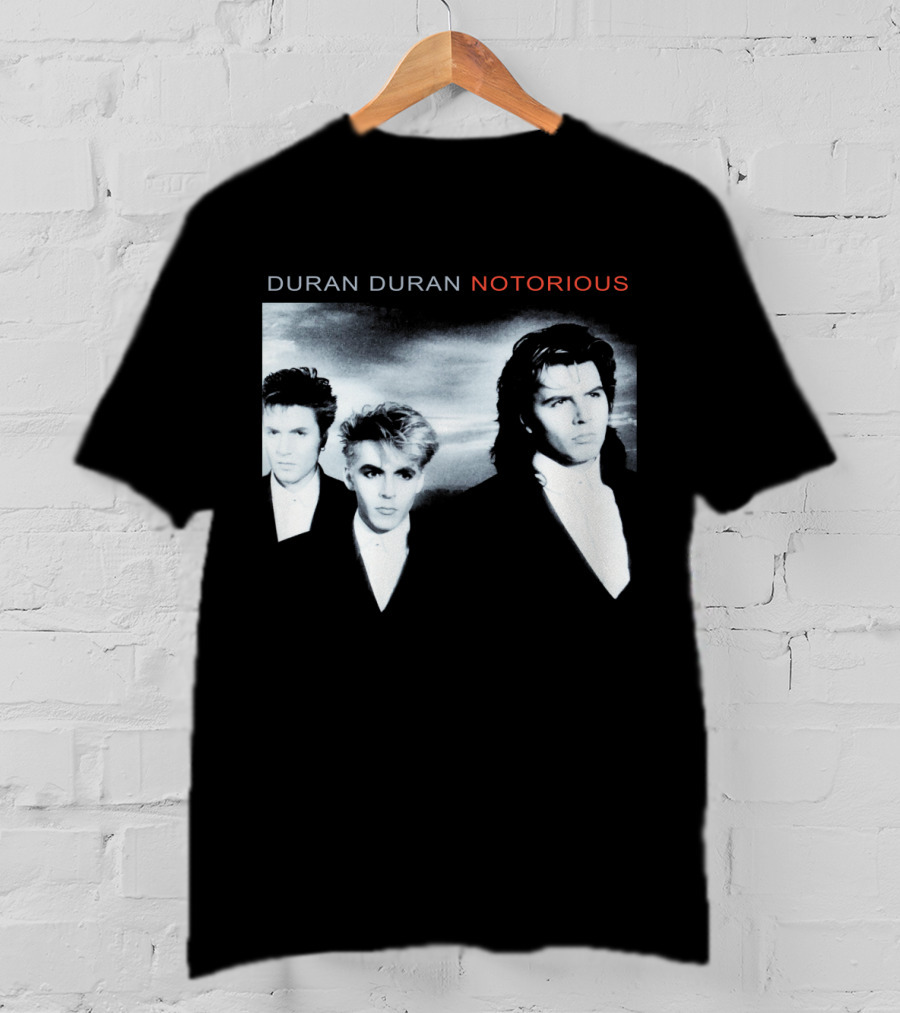 Duran Duran Notorious 1986 Album Cover Black And White Trio T-Shirt