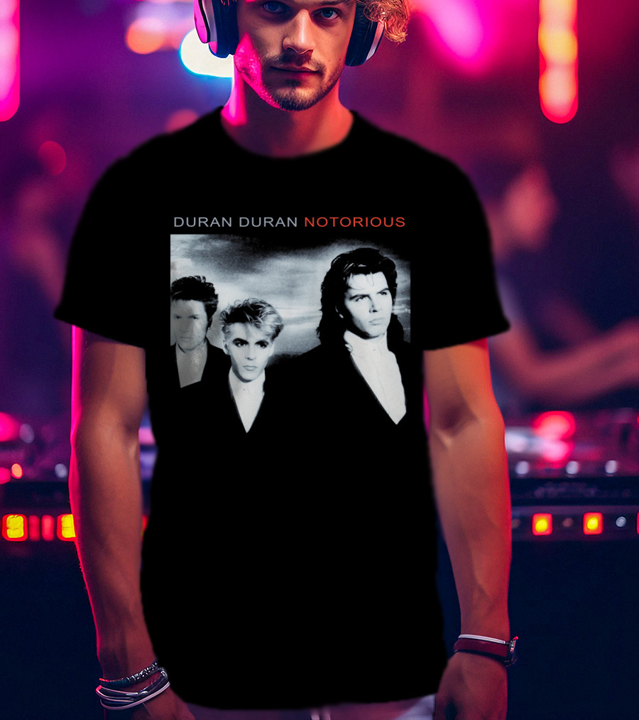 Duran Duran Notorious 1986 Album Cover Black And White Trio T-Shirt