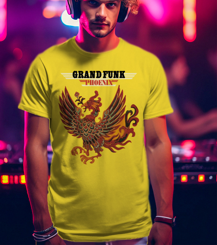 Grand Funk Railroad Phoenix Winged Firebird בשה T-Shirt