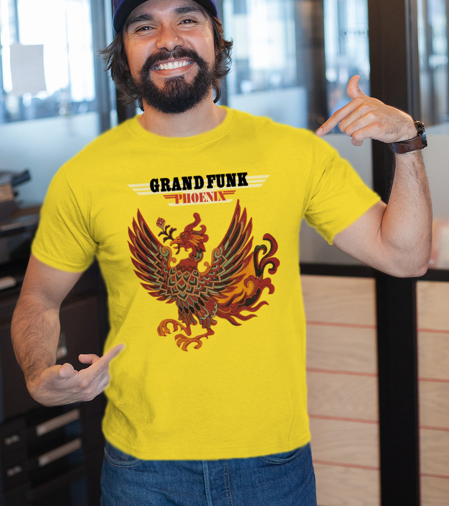 Grand Funk Railroad Phoenix Winged Firebird בשה T-Shirt