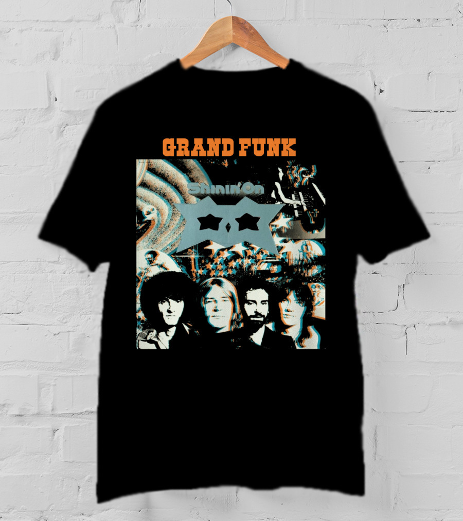 Grand Funk Railroad Shinin' On Album Cover Art With Band Members T-Shirt