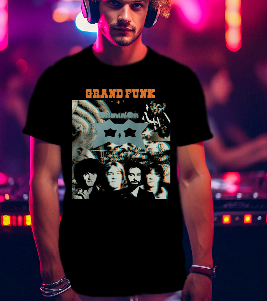 Grand Funk Railroad Shinin' On Album Cover Art With Band Members T-Shirt