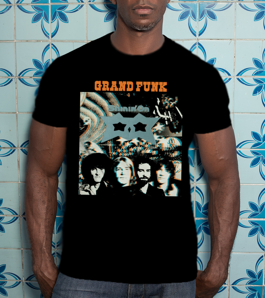 Grand Funk Railroad Shinin' On Album Cover Art With Band Members T-Shirt