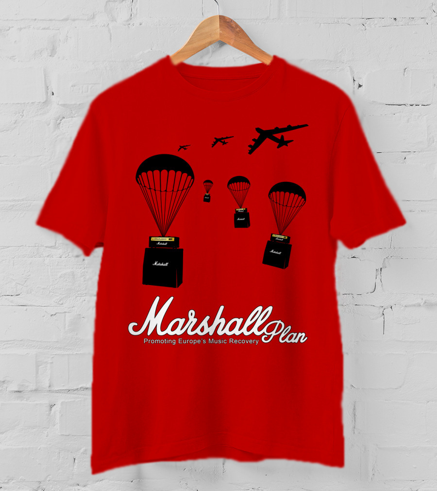 Marshall Plan Amplifiers Parachuted For Europe's Music Recovery T-Shirt