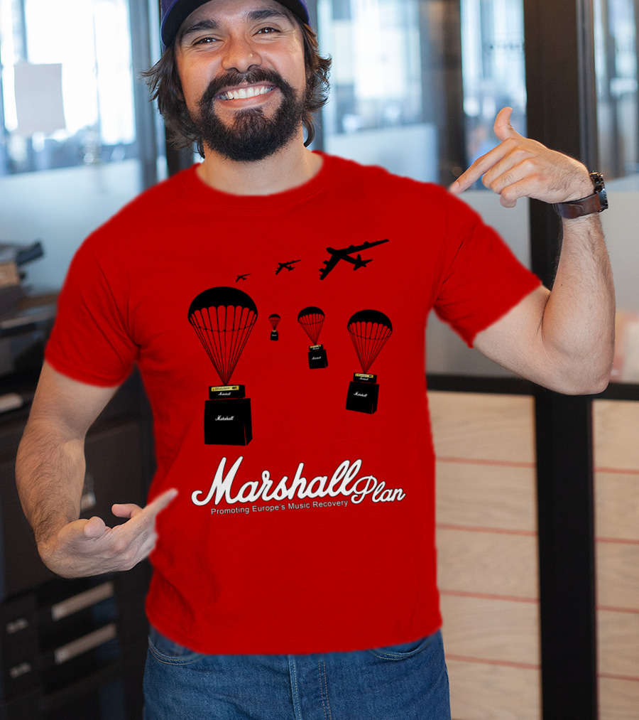 Marshall Plan Amplifiers Parachuted For Europe's Music Recovery T-Shirt