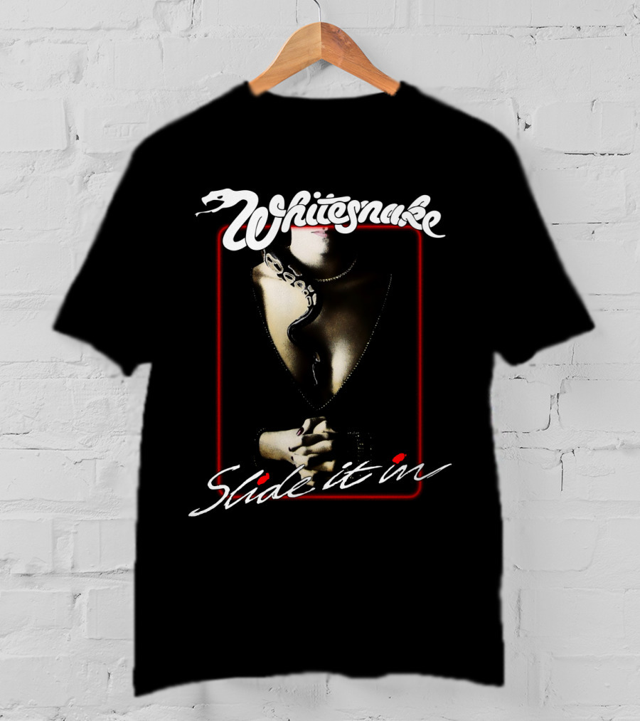 Whitesnake Slide It In Album Cover Artwork Featuring Snake And Woman T-Shirt