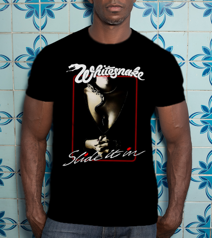 Whitesnake Slide It In Album Cover Artwork Featuring Snake And Woman T-Shirt