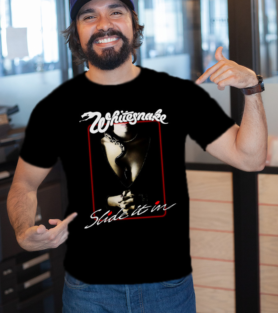 Whitesnake Slide It In Album Cover Artwork Featuring Snake And Woman T-Shirt