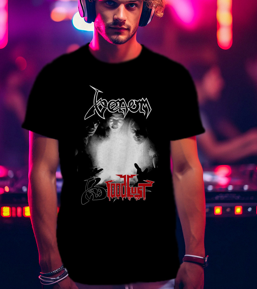 Venom 06 Bloodlust Band Logo Monochrome Trio T-Shirt