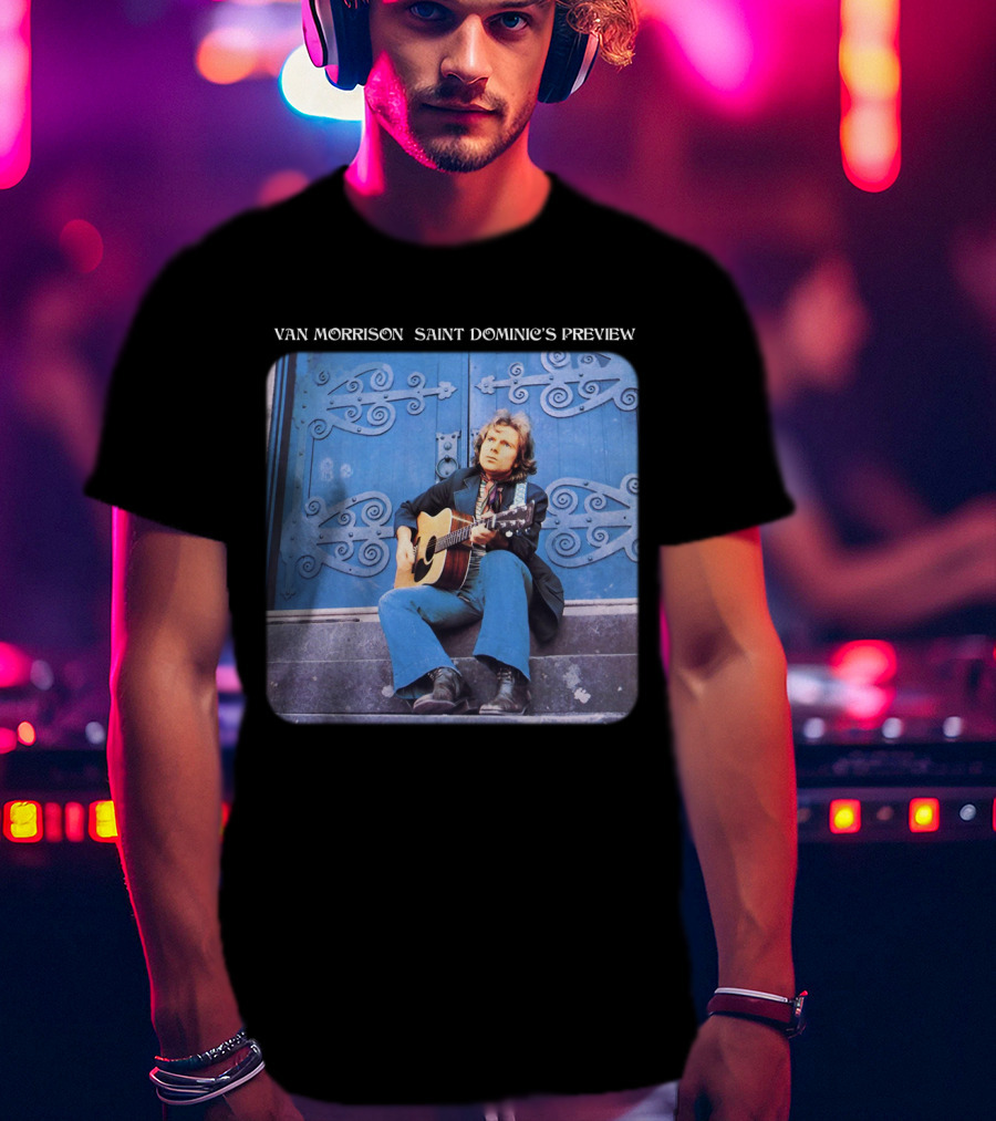Van Morrison Saint Dominic's Preview Acoustic Session Blue Doorway Background T-Shirt