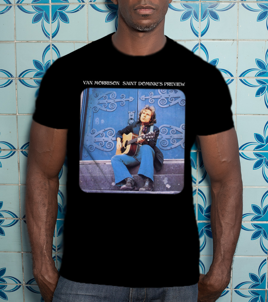 Van Morrison Saint Dominic's Preview Acoustic Session Blue Doorway Background T-Shirt