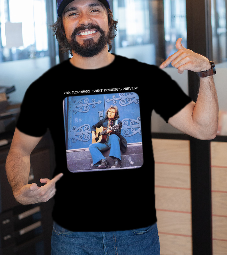 Van Morrison Saint Dominic's Preview Acoustic Session Blue Doorway Background T-Shirt