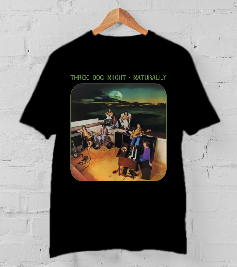 Three Dog Night Naturally Album Cover Retro Music Scene T-Shirt