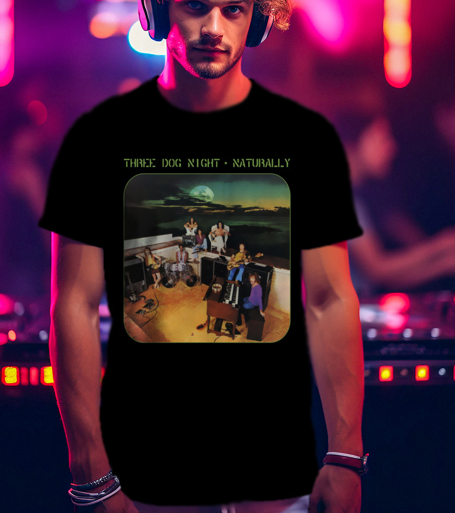 Three Dog Night Naturally Album Cover Retro Music Scene T-Shirt