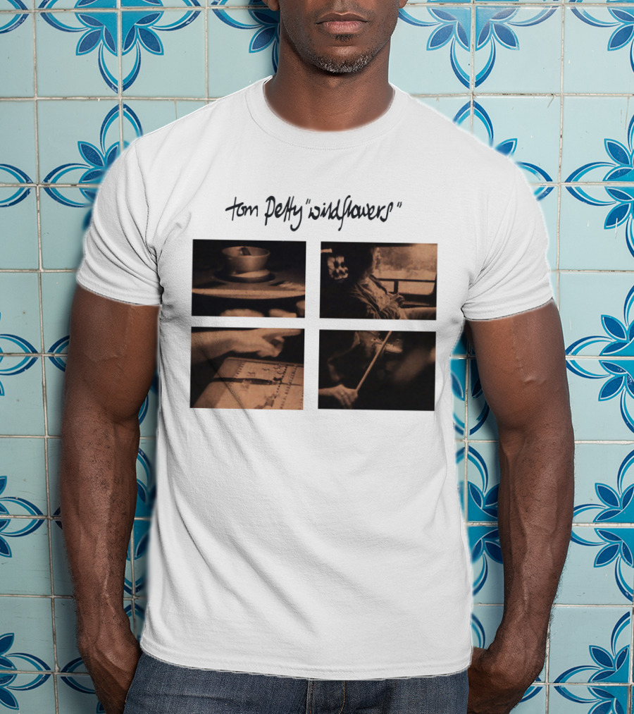 Tom Petty Wildflowers Album Four Sepia Photos T-Shirt