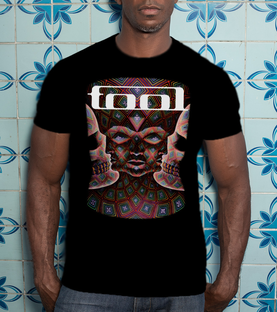Tool Band Psychedelic Face Geometric Pattern Artwork T-Shirt