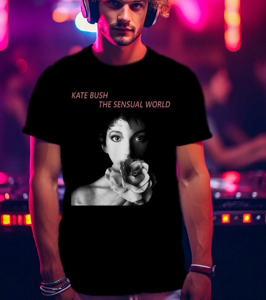 Kate Bush The Sensual World Iconic Album Cover Rose T-Shirt