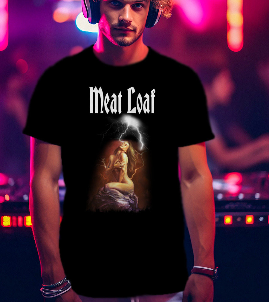 Meat Loaf Ml 01 Three Bats Tour 2007 Lightning Nude Art T-Shirt