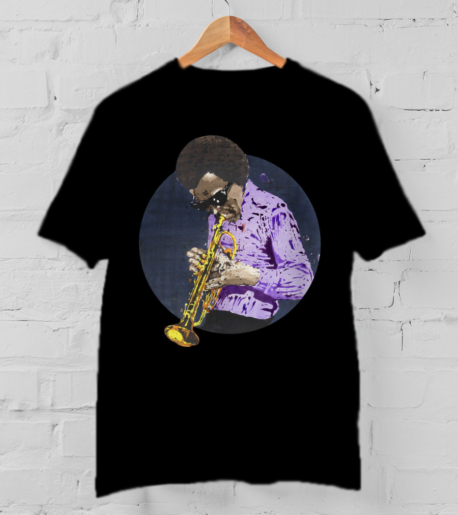 Mdv Miles Davis Vintage Jazz Trumpeter Iconic Purple Style T-Shirt