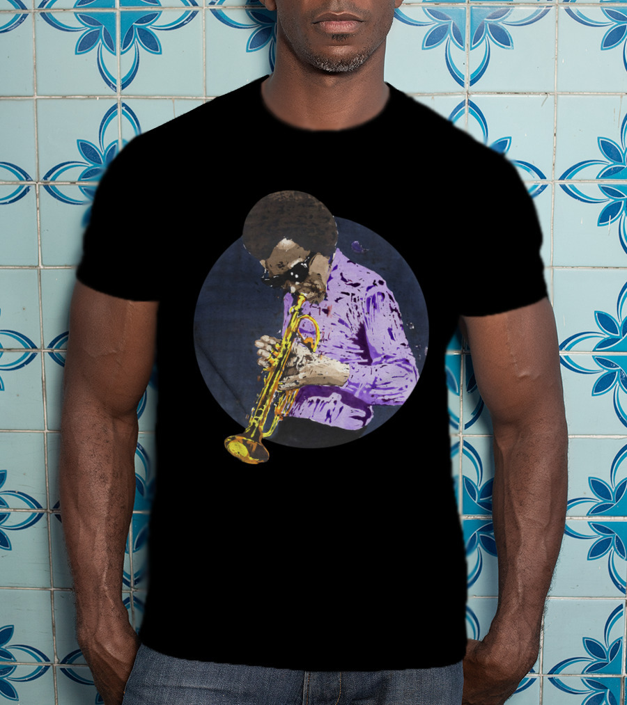 Mdv Miles Davis Vintage Jazz Trumpeter Iconic Purple Style T-Shirt