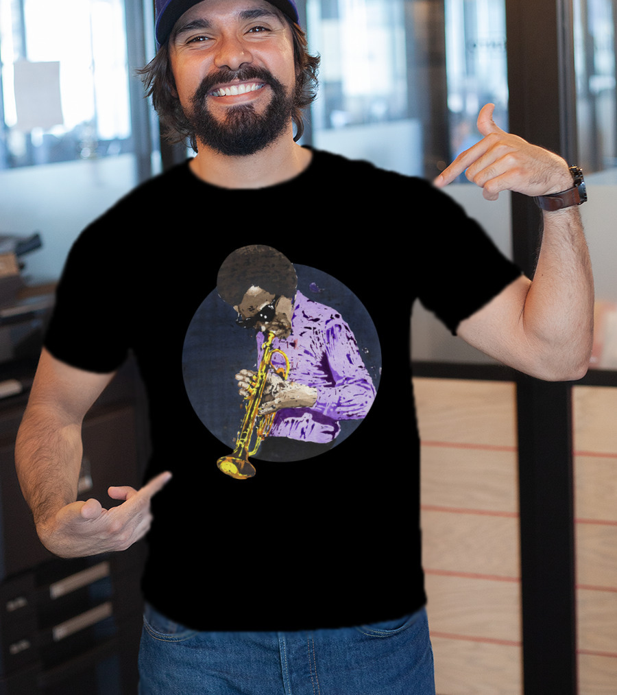 Mdv Miles Davis Vintage Jazz Trumpeter Iconic Purple Style T-Shirt