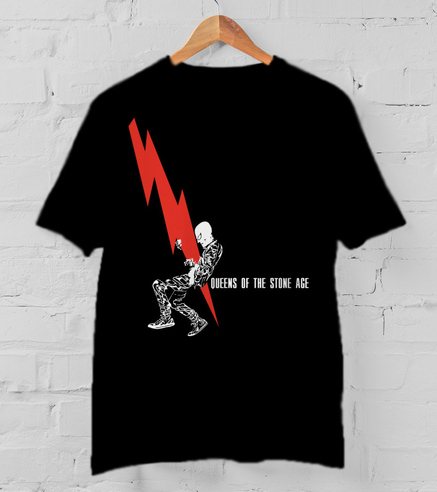 Queens Of The Stone Age Red Lightning Skeleton T-Shirt