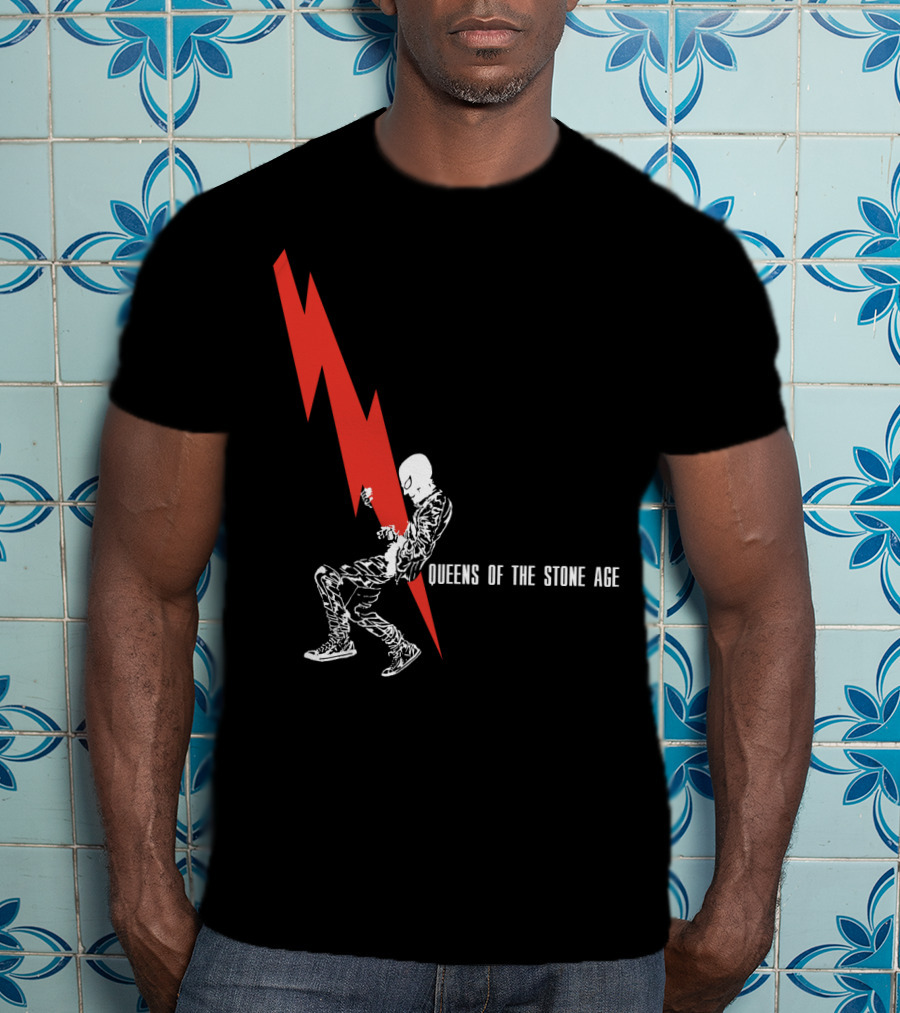 Queens Of The Stone Age Red Lightning Skeleton T-Shirt
