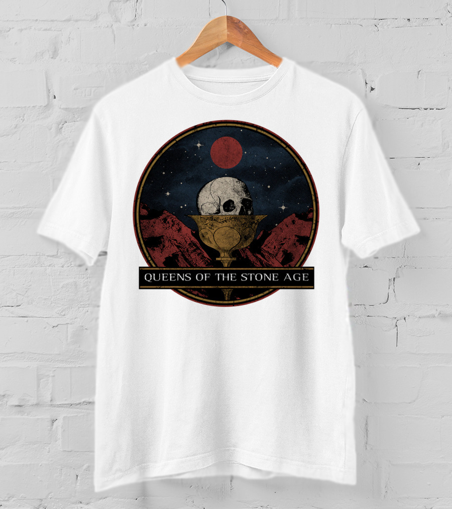 Queens Of The Stone Age Skull Goblet Moon Desert T-Shirt