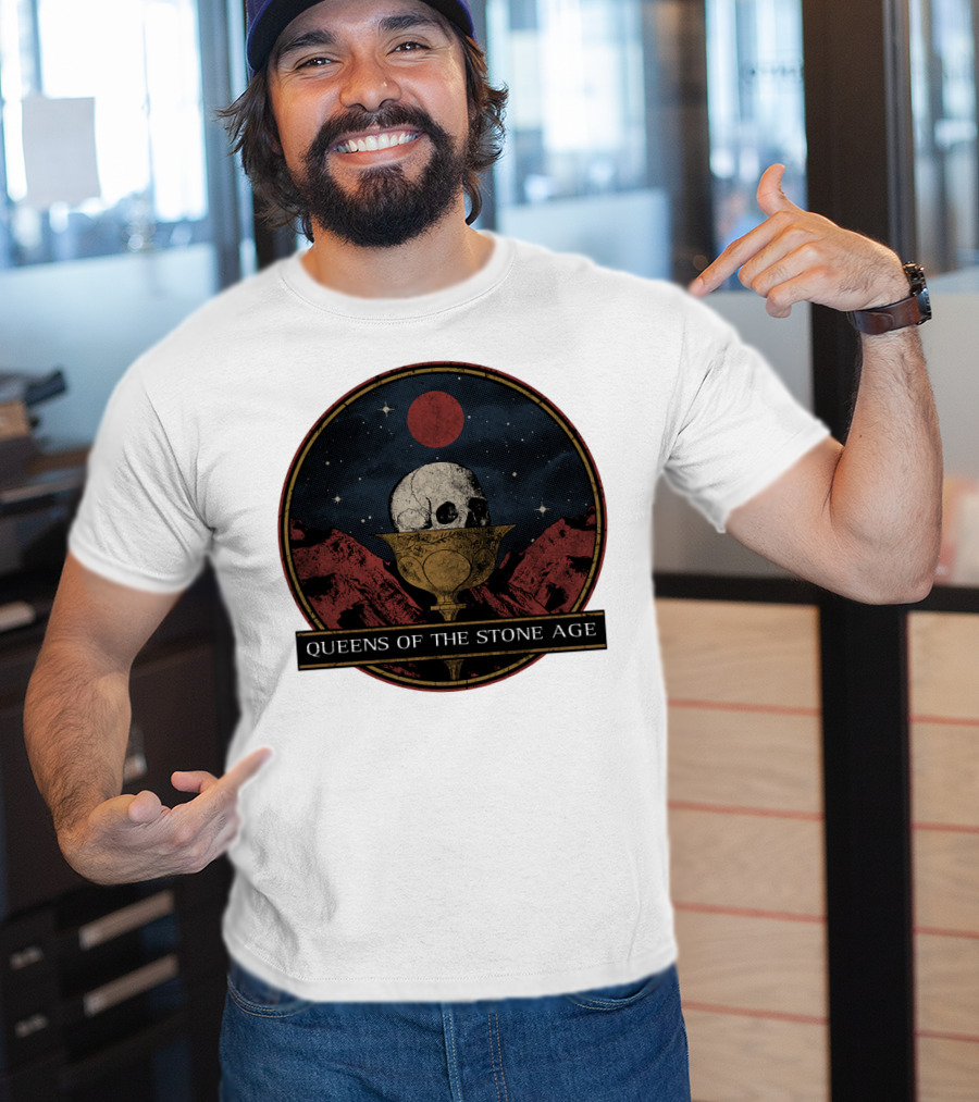 Queens Of The Stone Age Skull Goblet Moon Desert T-Shirt
