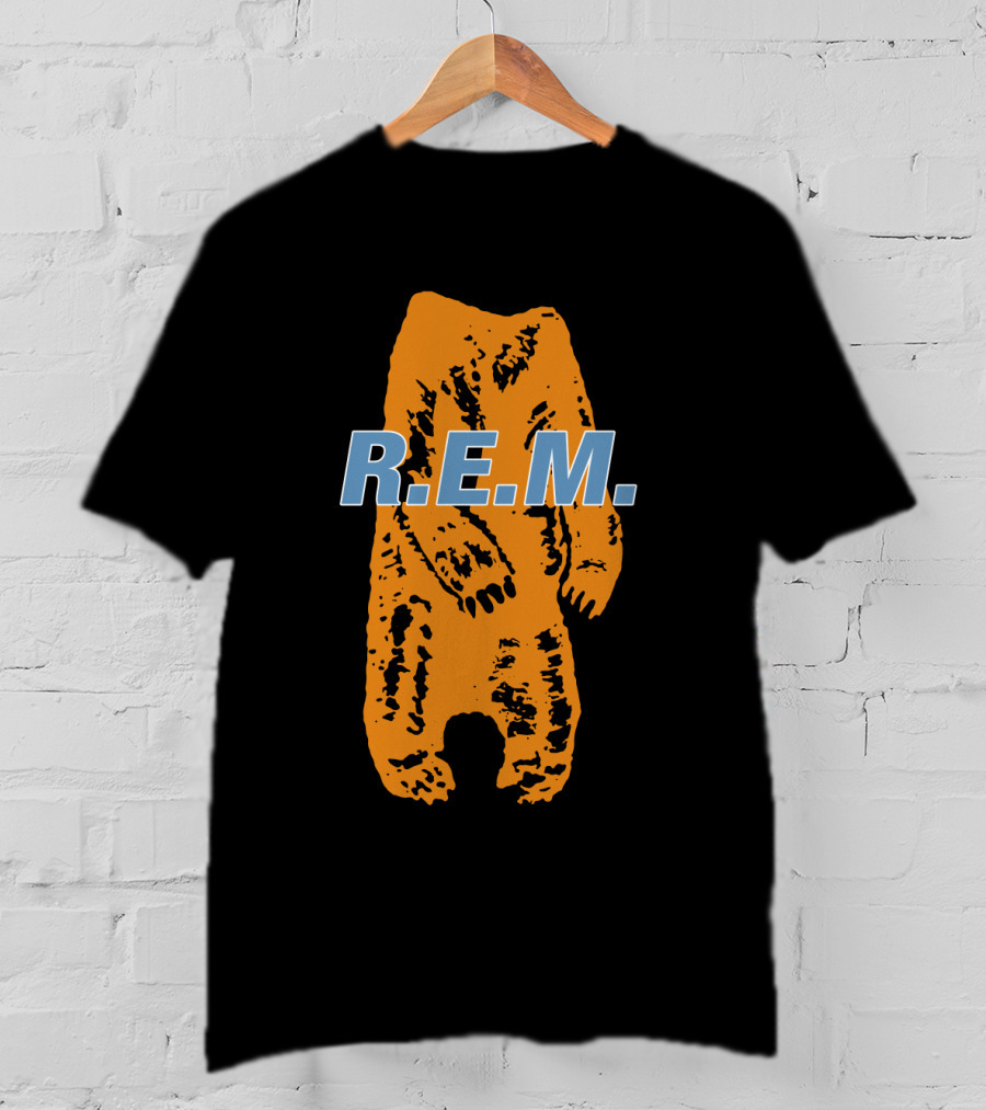 R.E.M. Orange Bear Motif T-Shirt