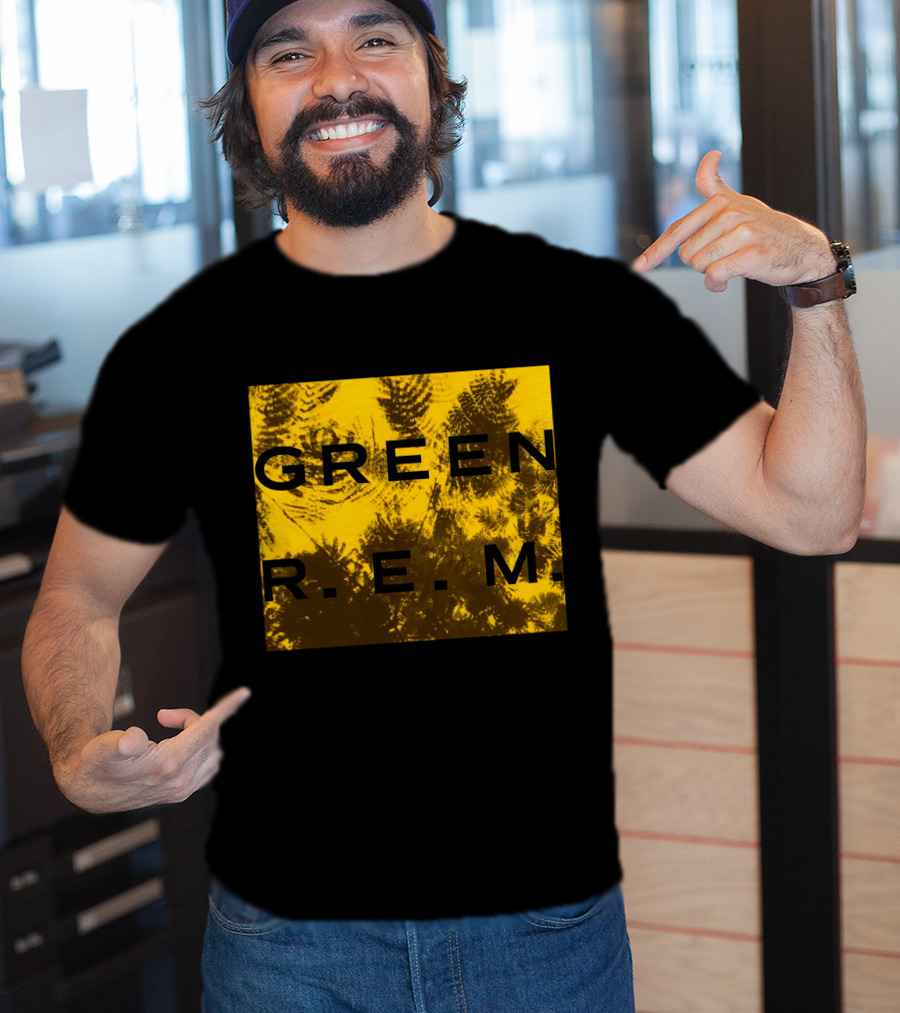 R.E.M. Green Album Fern Pattern 09 Vintage Yellow T-Shirt
