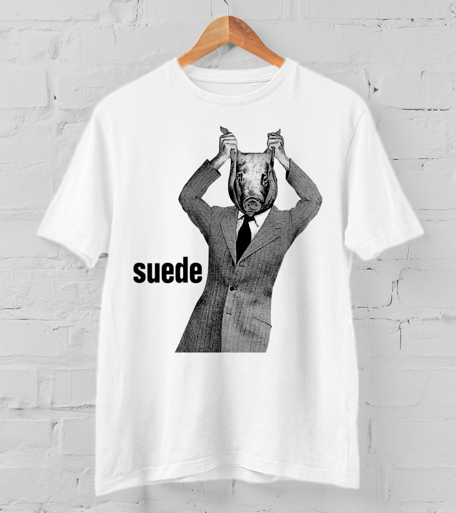 Suede Pig Head Suit Man Artwork Sde T-Shirt