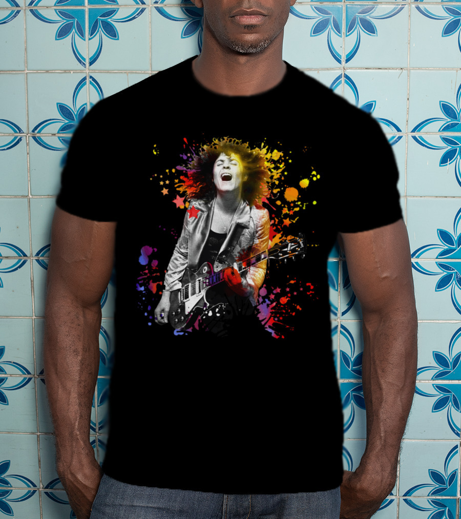 TRX 15 Colorful Guitarist With Splatter Background T-Shirt
