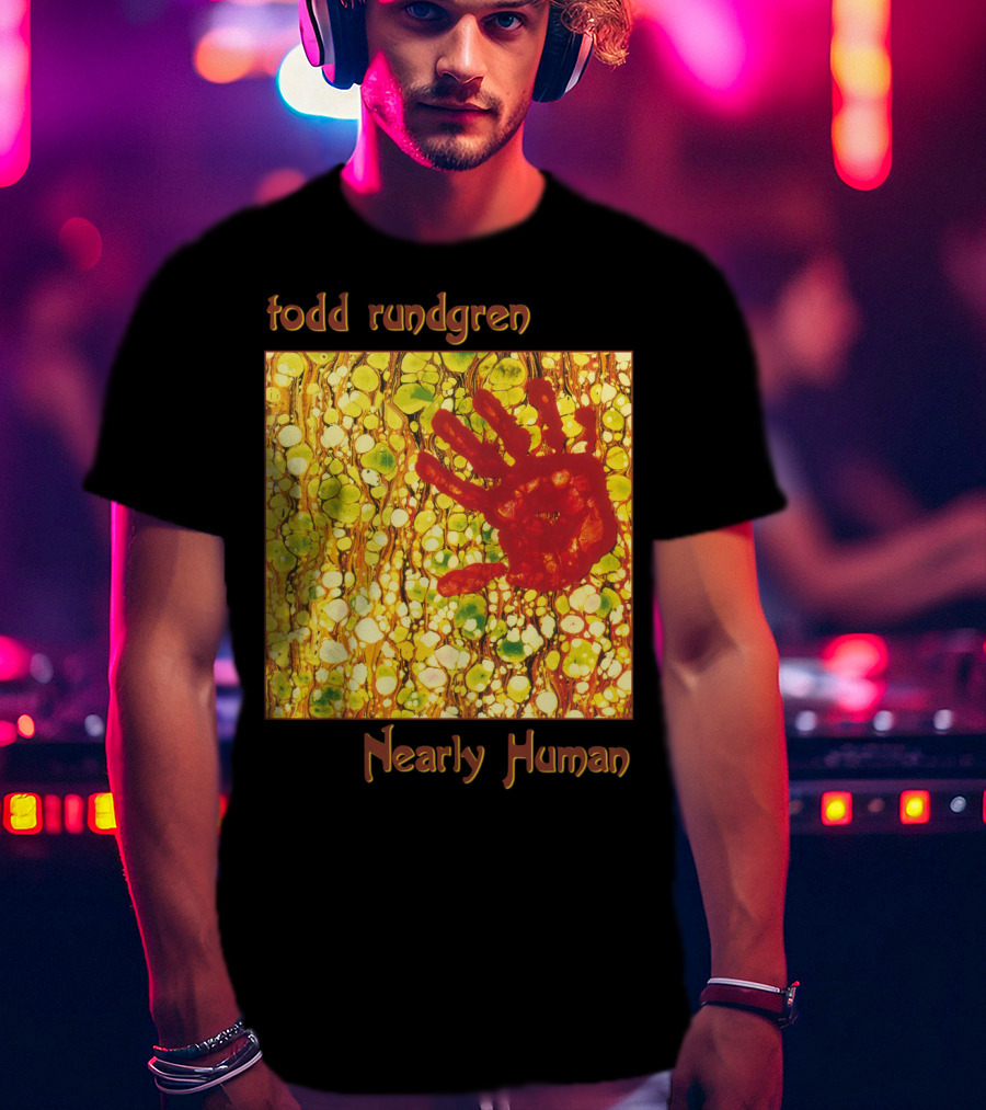 Todd Rundgren Nearly Human Red Handprint Abstract T-Shirt