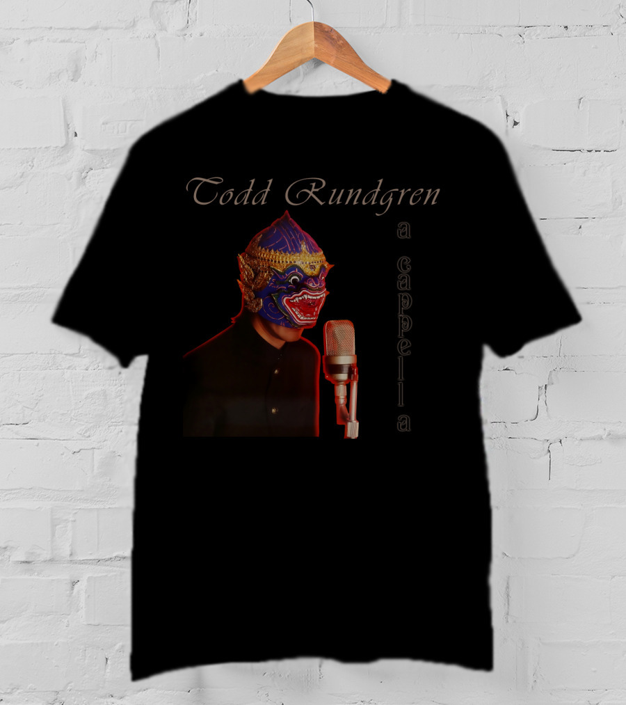 Todd Rundgren A Cappella Mask Microphone Iconic Musical T-Shirt