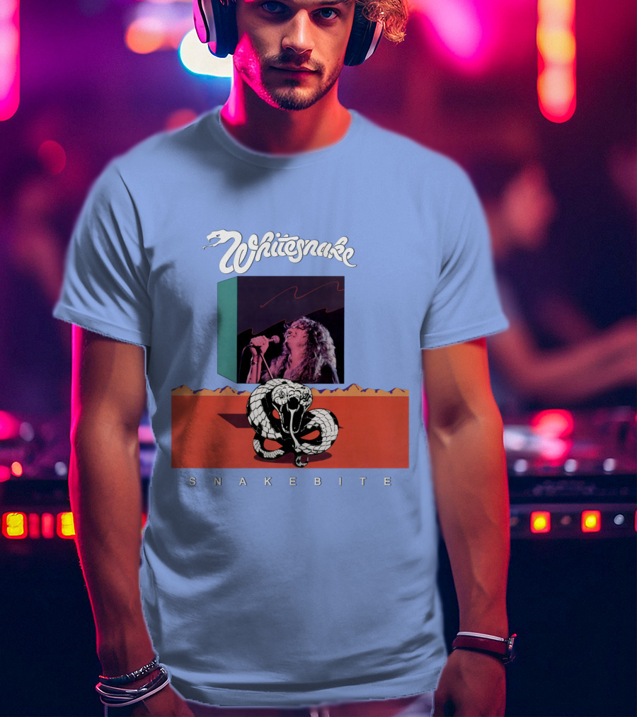 Whitesnake Snakebite Vintage Album Art With Snake And Singer T-Shirt