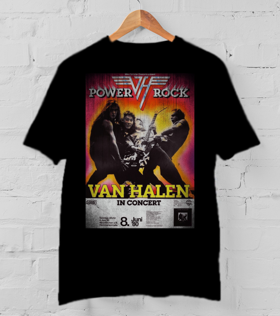 Van Halen Power Rock Concert 8 June 1980 Germany T-Shirt
