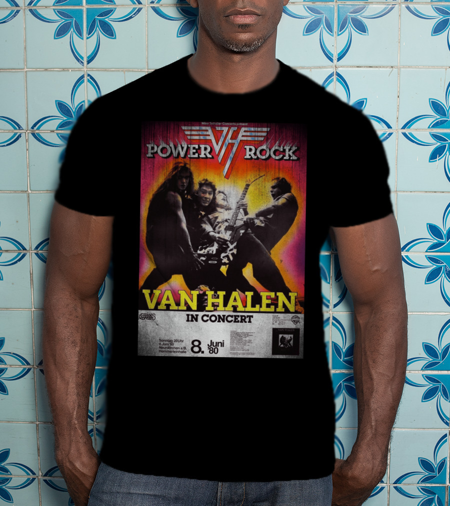 Van Halen Power Rock Concert 8 June 1980 Germany T-Shirt