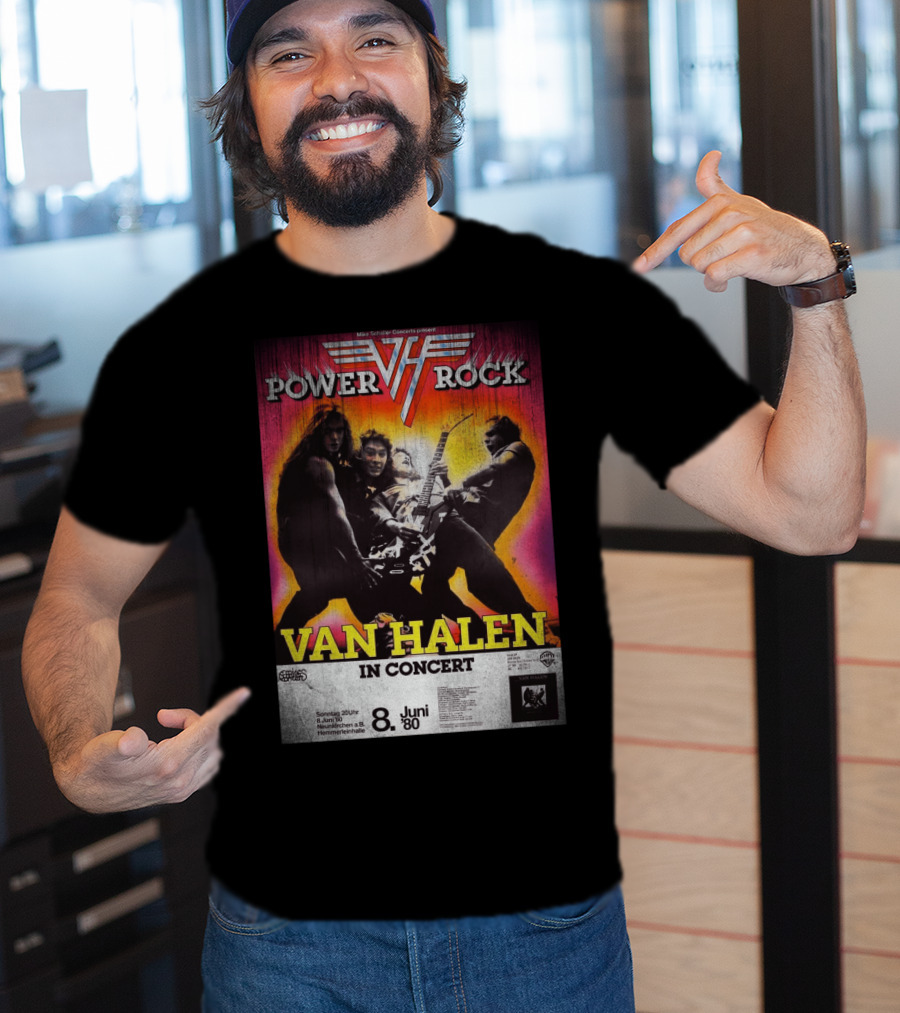 Van Halen Power Rock Concert 8 June 1980 Germany T-Shirt