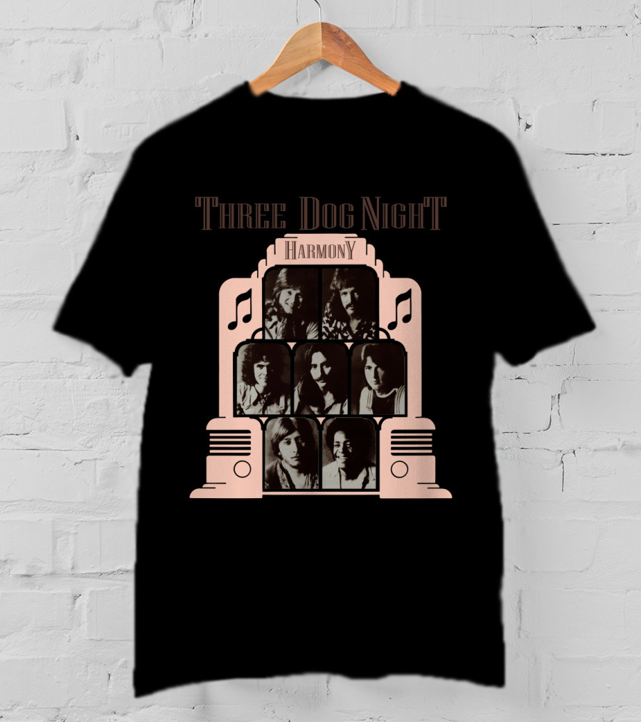 Three Dog Night Harmony Album Cover Jukebox T-Shirt