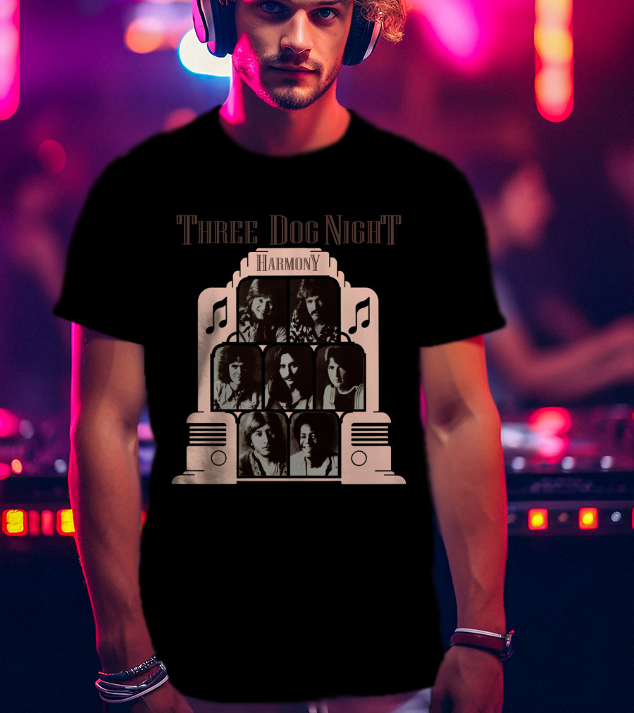 Three Dog Night Harmony Album Cover Jukebox T-Shirt