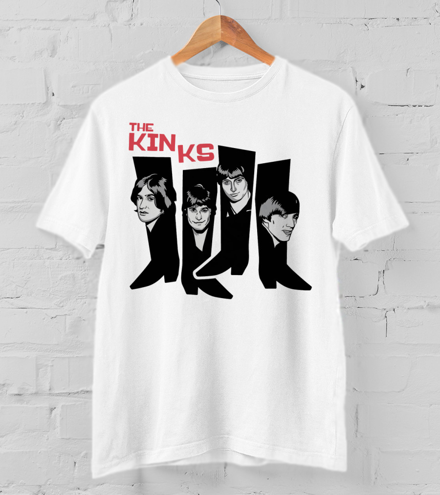 The Kinks Iconic Band Members Black Silhouette Art T-Shirt