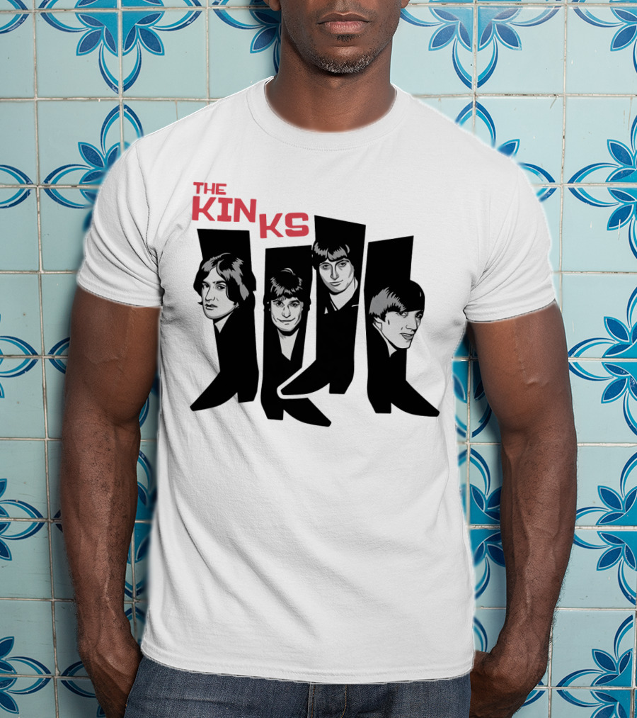 The Kinks Iconic Band Members Black Silhouette Art T-Shirt
