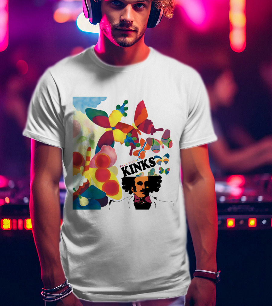 Face To Face Kinks Psychedelic Butterfly Collage T-Shirt