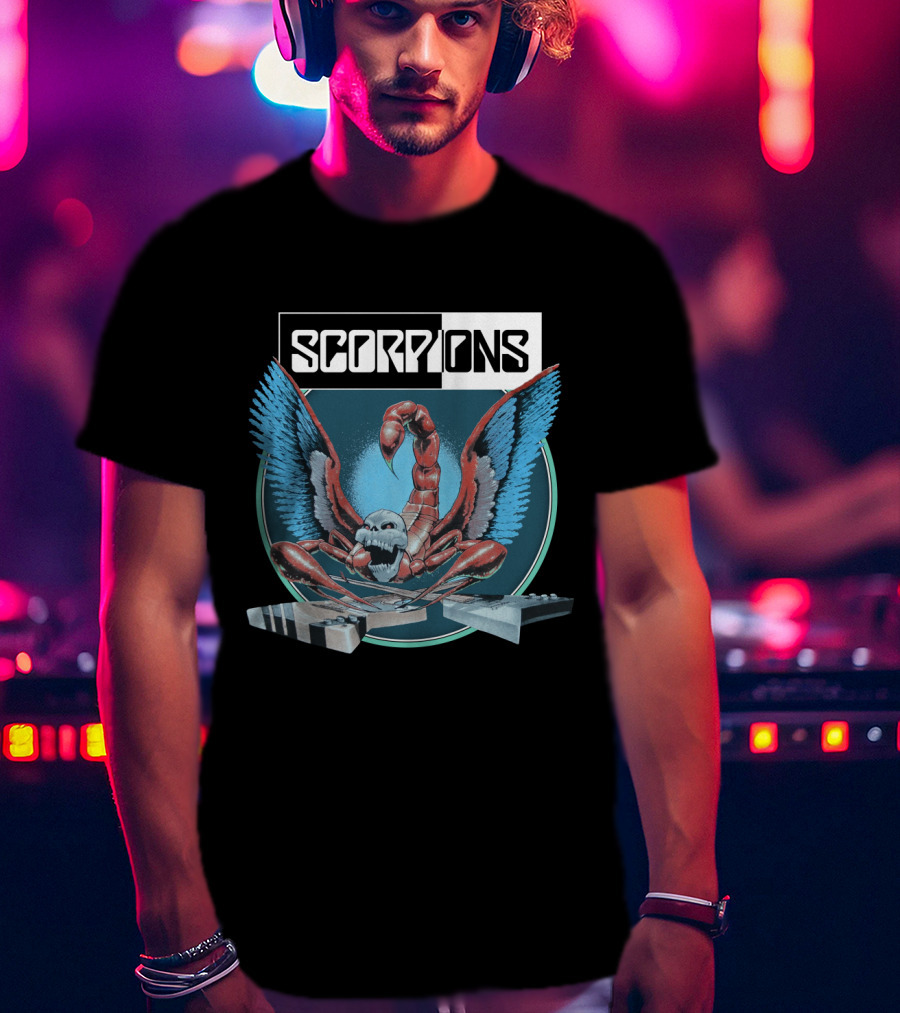 Scorpions Winged Scorpion With Broken Guitar Necks T-Shirt