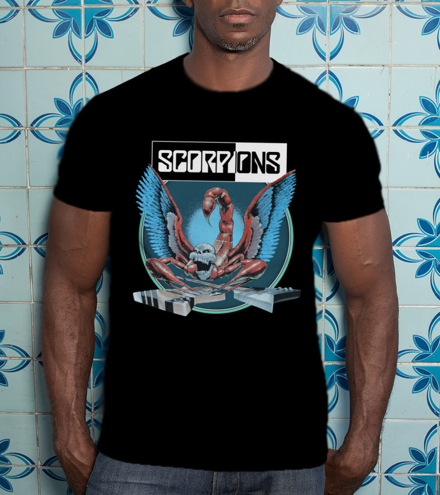 Scorpions Winged Scorpion With Broken Guitar Necks T-Shirt