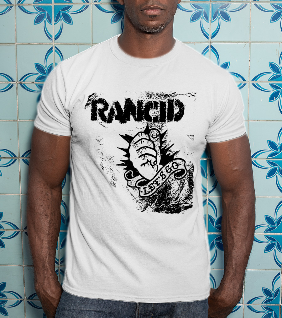 Rancid Let's Go Fist Logo Grunge Style T-Shirt