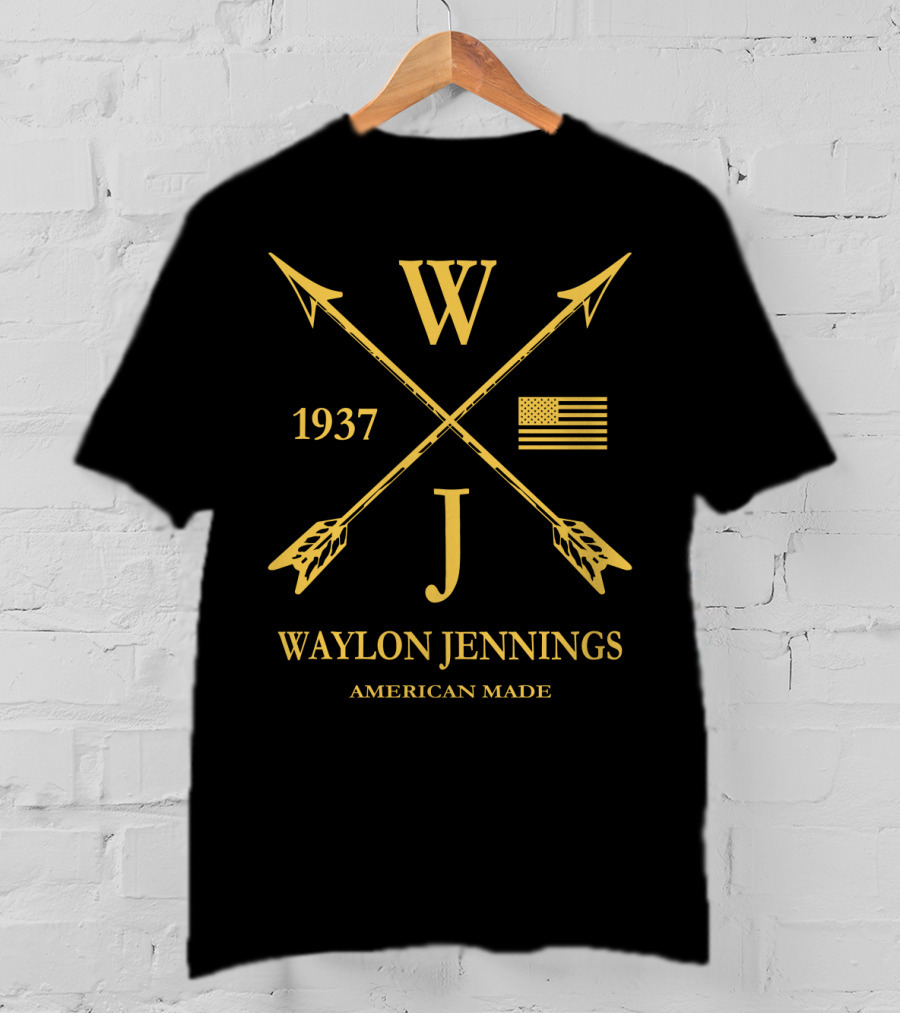 Waylon Jennings American Made 1937 Flag Arrows T-Shirt