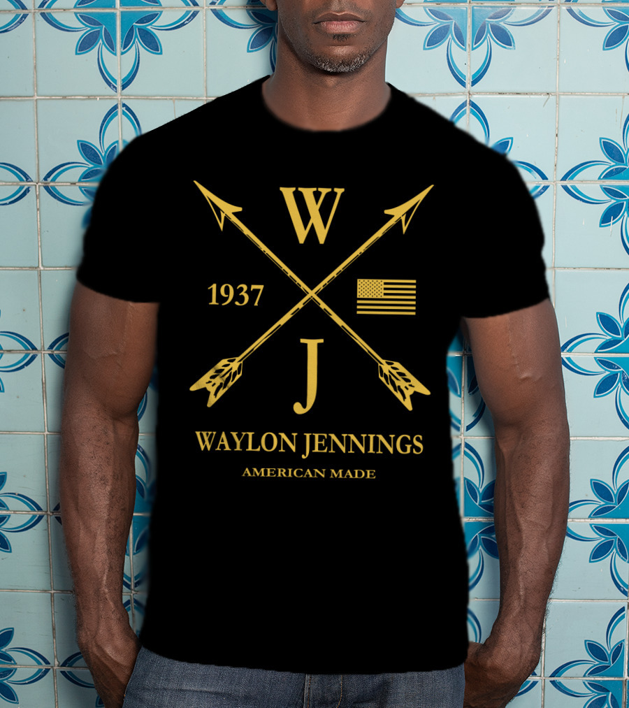 Waylon Jennings American Made 1937 Flag Arrows T-Shirt